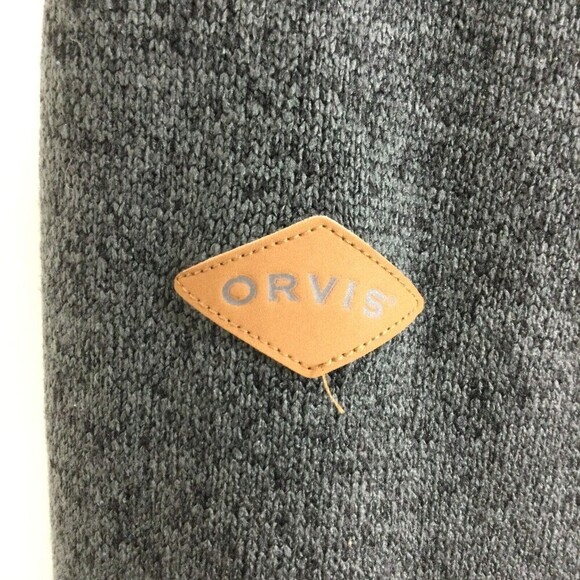 Orvis Mens Sherpa Lined 1/4 Quarter Zip Pullover Fleece Sweater Dark Gray XXL - Picture 4 of 6